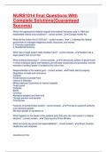 NURS1014 final Questions With Complete Solutions&lpar;Guaranteed Success&rpar;