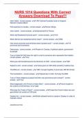 NURS 1014 Questions With Correct Answers Download To Pass&excl;&excl;&excl;