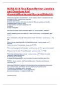 NURS 1014 Final Exam Review- Janelle's part Questions And Answers&lpar;Guaranteed Success&rpar;Rated A&plus;
