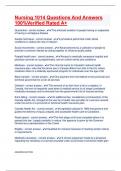NURS 1014  Questions And Answers 100&percnt;Solved&lpar;Guaranteed Sucess&rpar;Best Price&excl;&excl;&excl;