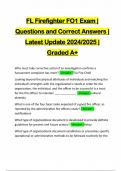 FL Firefighter FO1 Exam &vert; Questions and Correct Answers &vert; Latest Update 2024&sol;2025 &vert; Graded A&plus;
