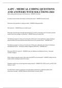 AAPC - MEDICAL CODING QUESTIONS AND ANSWERS WITH SOLUTIONS 2024