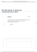 NR 509 Week 2 Midweek Comprehension Quiz