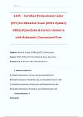 AAPC &ndash; Certified Professional Coder &lpar;CPC&rpar; Certification Exam &lpar;2026 Update&rpar; Official Questions & Correct Answers with Rationale &vert; Guaranteed Pass