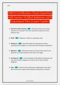 AMCA Certification  Exam Questions with Correct Verified Solutions 100&percnt; Guaranteed Pass &lpar;Latest Update&rpar;