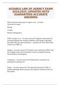 ACEABLE LAW OF AGENCY EXAM  2024&sol;2025 &vert;UPDATED WITH GUARANTEED ACCURATE ANSWERS