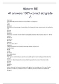 Midterm RE All answers 100% correct aid grade A