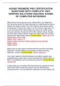 ADOBE PREMIERE PRO CERTIFICATION  QUESTIONS WITH COMPLETE 100&percnt;  VERIFIED SOLUTIONS 2024&sol;2025&comma; EXAMS  OF COMPUTER NETWORKS