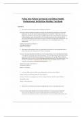 Test Bank for Policy and Politics for Nurses and Other Health Professionals 3rd Edition Nickitas &sol; All Chapters 1 - 18 &sol; Full Complete