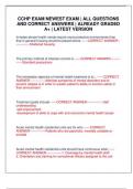 CCHP EXAM NEWEST EXAM &vert; ALL QUESTIONS AND CORRECT ANSWERS &vert; ALREADY GRADED A&plus; &vert; LATEST VERSION