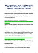 NR 511 Final Exam &sol; NR511 Final Exam &lpar;100 Q & A&rpar;&lpar;2024-2025&rpar;A&plus; Graded&colon; Differential Diagnosis and Primary Care Practicum