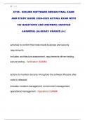 C706 - SECURE SOFTWARE DESIGN FINAL EXAM  AND STUDY GUIDE 2024-2025 ACTUAL EXAM WITH  150 QUESTIONS AND ANSWERS &lpar;VERIFIED  ANSWERS&rpar; &lbrack;ALREADY GRADED A&plus;&rsqb;