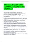 NSC101 Chapter 2 Test Questions with Answers Graded A&plus;