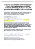 EVOLVE HESI LEADERSHIP MANAGEMENT EXAM LATEST EXAM QUESTIONS AND CORRECT ANSWERS &vert; ALREADY GRADED A&plus; &vert; VERIFIED ANSWERS &vert; LATEST EDITION