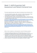NR 447 Week 2 Graded Discussion Topic AACN Essentials Self-Assessment and Patient-Centered Care
