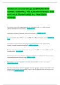 Reinforced Concrete Design QUESTIONS WITH  CORRECT ANSWERS&sol; ALL BUNDLED TO BOOST AND  EASE YOUR STUDY&sol; RATED A&plus;&sol; PROFESSOR  VERIFIED