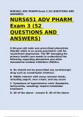 NURS651 ADV PHARM Exam 3 &lpar;52 QUESTIONS AND ANSWERS&rpar;