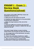 PHNP - Purple Book 4th Edition 100 Questions and answers&period;