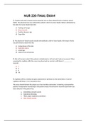NUR 220 FINAL EXAM. QUESTIONS AND ANSWERS