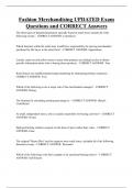 Fashion Merchandising UPDATED Exam  Questions and CORRECT Answers