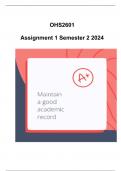 OHS2601 Assignment 1 &lpar;COMPLETE ANSWERS&rpar; Semester 2 2024