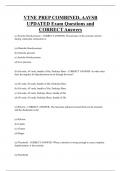 VTNE PREP COMBINED&comma; AAVSB UPDATED Exam Questions and  CORRECT Answers