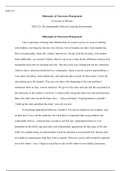 Philosophy of Classroom Management.docx  EDU/321  Philosophy of Classroom Management  University of Phoenix  EDU/321: Developmentally Effective Learning Environments  Philosophy of Classroom Management  I have experience working with children from six wee