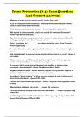 Crime Prevention &lpar;6&period;4&rpar; Exam Questions And Correct Answers 
