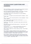 ACCESS EXAM 3 QUESTIONS AND ANSWERS&period;