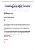 Pharmacology For Nursing Care Exam Latest Edition 2024&sol;2025 Questions & 100&percnt; Verified Answers A&plus; Grade