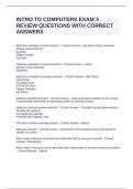 INTRO TO COMPUTERS EXAM 3 REVIEW QUESTIONS WITH CORRECT ANSWERS&period;