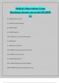 Medical Abbreviations Exam Questions&vert; Already answered&vert; GRADED A&plus;