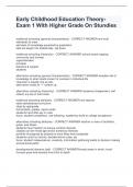 Early Childhood Education TheoryExam 1 With Higher Grade On Stundies