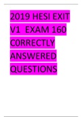 2019 HESI EXIT V1 EXAM 160 C0RRECTLY ANSWERED QUESTIONS