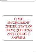 Code Enforcement Officer &lpar;State of Texas&rpar; questions and correct answers