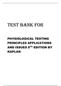 TEST BANK FOR PHYSIOLOGICAL TESTING PRINCIPLES APPLICATIONS AND ISSUES 8TH
