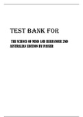 TEST BANK FOR THE SCIENCE OF MIND AND BEHAVIOUR 2ND AUSTRALIAN EDITION BY