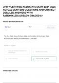 UNITY CERTIFIED ASSOCIATE EXAM 2024-2025 ACTUAL EXAM 130 QUESTIONS AND CORRECT DETAILED ANSWERS WITH RATIONALES&vert;ALREADY GRADED A&plus;