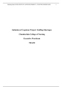NR 630 ASSIGNMENT, INITIATION OF CAPSTONE PROJECT, STAFFING SHORTAGE