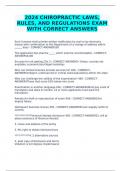 2024 CHIROPRACTIC LAWS&comma; RULES&comma; AND REGULATIONS EXAM WITH CORRECT ANSWERS
