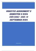 GGH3705 Assignment 2 &lpar;COMPLETE ANSWERS&rpar; Semester 2 2024 &lpar;681932&rpar; - DUE 13 September 2024
