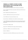 MEDICAL CODING STUDY GUIDE QUESTIONS AND ANSWERS WITH SOLUTIONS 2024