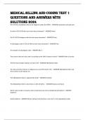 MEDICAL BILLING AND CODING TEST 1 QUESTIONS AND ANSWERS WITH SOLUTIONS 2024
