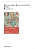 Samenvatting Europe a cultural history in het nederlands 