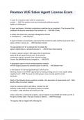 Pearson VUE Sales Agent License Exam 2024&sol;2025 Questions With Completed & Verified Solutions&period;