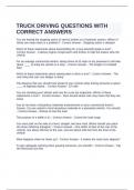 TRUCK DRIVING QUESTIONS WITH CORRECT ANSWERS&period;