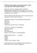 NURS126&colon; Pharmacology in Nursing Practice II - Final Exam Questions With Complete Solutions