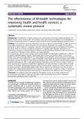 The effectiveness of M-health technologies for improving health and health services a systematic rev