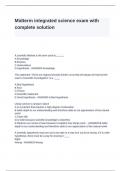 Midterm integrated science exam with complete solution