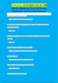 Sports Medicine First Aid Exam Questions and Correct Answer